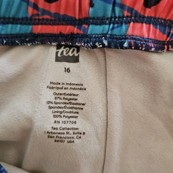 Tea Collection Girls 16 Watermelon Print Swim Shorts Board Pink Blue Fruit - Picture 5 of 6